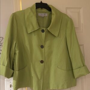 Women's Tahari Green Linen Jacket, size 18